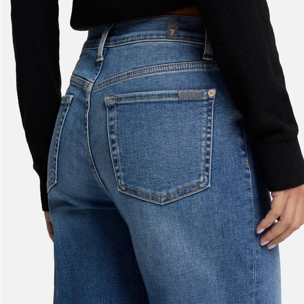 7 For All Mankind cropped straight Indigo Straight Leg Jeans